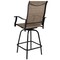 Merrick Lane Set of 2 Brett High Back Bar Height Swivel Patio Stools with Powder Coated Metal Frames and Textilene Upholstery